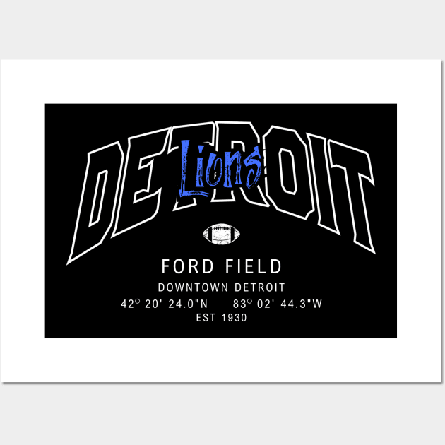 Detroit Lions NFL Wall Art by Grade Design